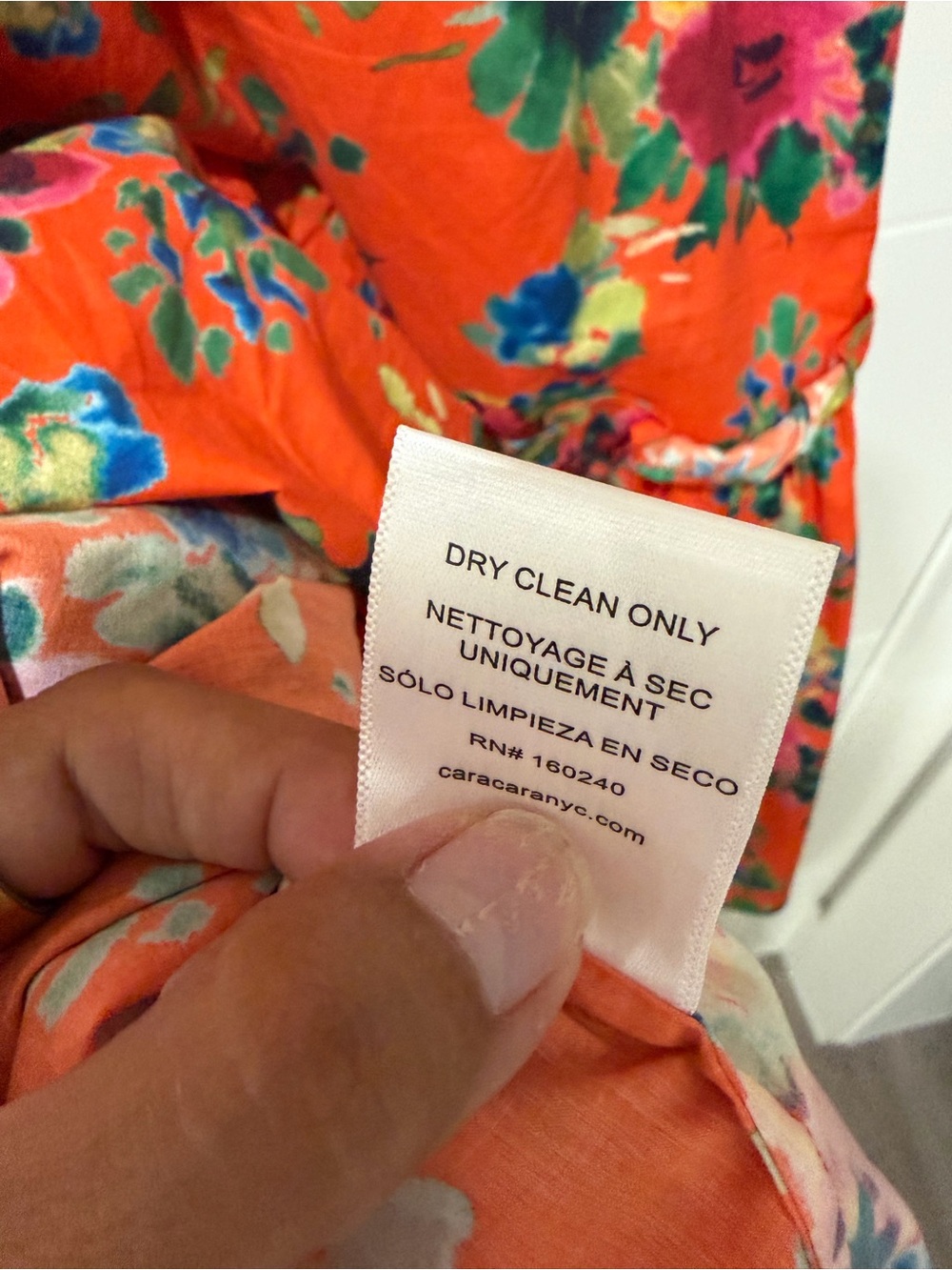Cara Cara Mimi Dress Cherry Bouquet Orange Large - Picture 7 of 8